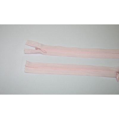 Zips krytý 3mm ružová nedeliteľný 18cm dederon