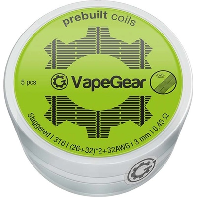 VapeGear predmotané špirálky Staggered SS316 0,45ohm