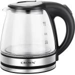 CROWN Електрическа кана Crown CK-1215G, вместимост 1 литър, 360° въртяща се основа, 1500W, прозрачна (CK-1215G) Електрически кани