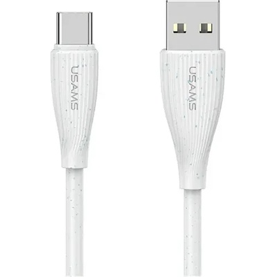 USAMS Кабел за бързо зареждане и данни usams us-sj714 usb-c - usb-a 18w 1 метър, бял (sj714usb02)