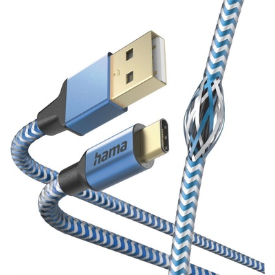 Hama 201558) Reflective USB, USB 2.0 USB A USB C, 1,5m, modrý