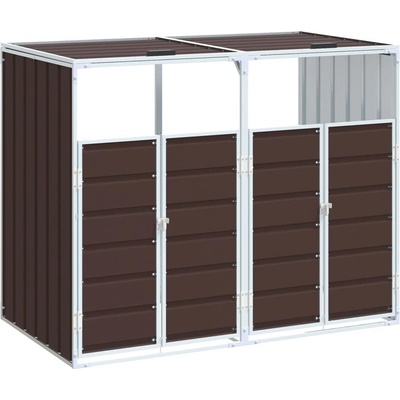 vidaXL box na 2 popelnice 144 x 81 x 113 cm ocel hnědý – Zboží Dáma