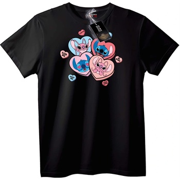 NOONEBRAND Тениска Lilo и Stitch Сърца - M, White