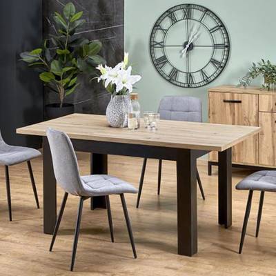 Halmar Разтегателна трапезна маса BAGIO 120-160 см дъб / черно (BAGIO/black/ table/halmar)