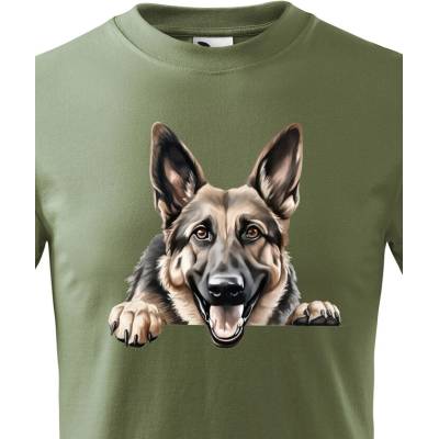 Dětské tričko Německý ovčák Military Canvas tričko Bezvatriko.cz 2235