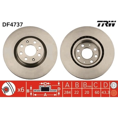 Brzdový kotúč TRW DF4737
