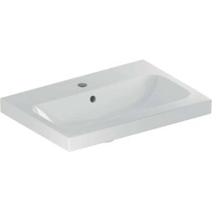 Geberit iCon - Умивалник 60x42x17 см, с преливник, с отвор, KeraTect, бял 501.841. 00.2 (501.841.00.2)