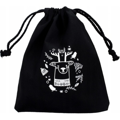 Allbag VIANOČNÉ BAVLNENÉ VRECKO 18x32 cm ČIERNE 145g s SOBOM