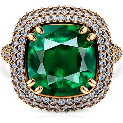 SAVICKI Пръстен Savicki: злато, смарагд, диаманти