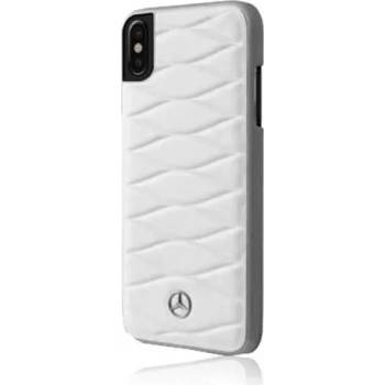 Image 1 of Mercedes-Benz Pattern III Leather Hard Case - кожен кейс (естествена кожа) за iPhone XS, iPhone X (бял)