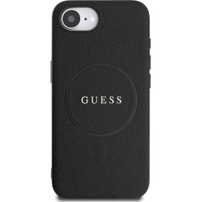GUESS Гръб Guess за iPhone 16E, PU, Grained, 4G Metal Logo, Черен