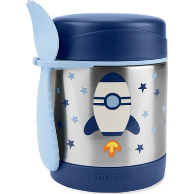SKIP HOP Spark Style Termoska na jedlo s lyžičkou vidličkou Raketa 325 ml