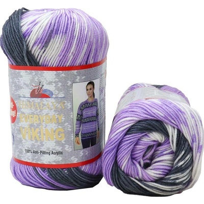 Himalaya příze Everyday Viking 70519 fialová šedá a bílá
