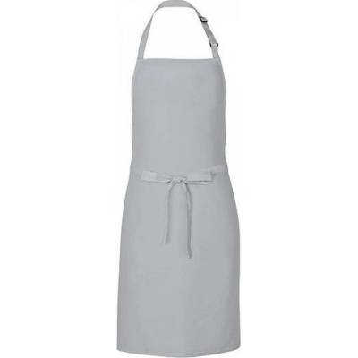Link Kitchen Wear Univerzální keprová zástěra s laclem a nastavitelným páskem u krku šedá světlá 72 x 85 cm X986