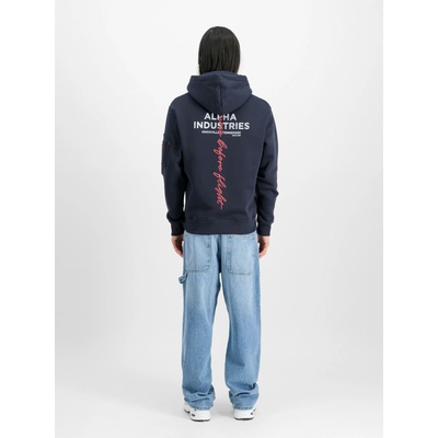 Alpha Industries mikina Signature Back Print Hoody modrá rep.