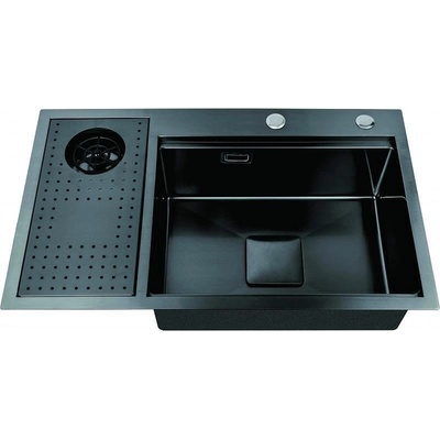 Inter Ceramic Кухненска мивка 7546L, Inter Ceramic, с приставка за миене на чаши (7546L)