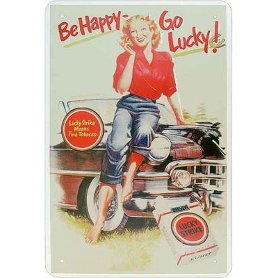 Tabula plechová Retro BeHappy Go Lucky!