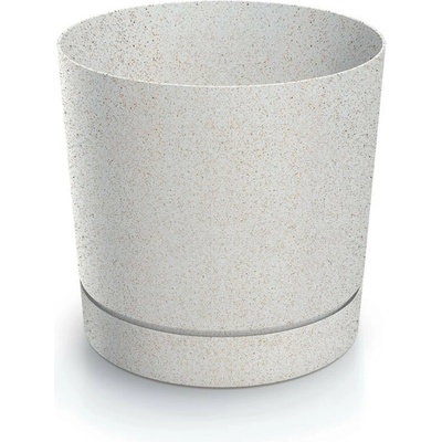 Prosperplast Kvetináč TUBOS P ECO DREVO biely matný, 14,7 cm