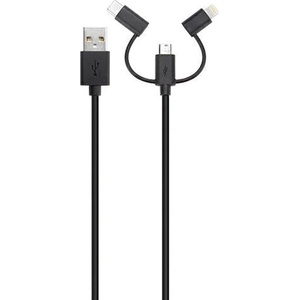 Xqisit Combo кабел microUSB/USB-C/lightning, черен, 29979 (Xqi000080)