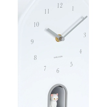 Karlsson Стенен часовник със звук Karlsson Modern Kitty 20 x 29 cm (KA6100WH)