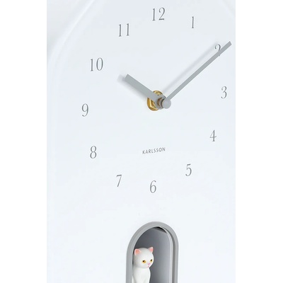 Karlsson Стенен часовник със звук Karlsson Modern Kitty 20 x 29 cm (KA6100WH)