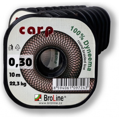 BroLine Carp Dyneema kulatá tmavě hnědá 10m 0,075mm 3,2kg