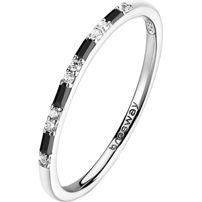 Brosway strieborný prsteň so zirkónmi Fancy Mystery Black FMB128