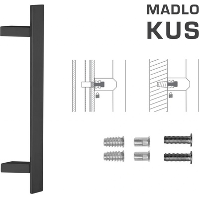 Vyosené madlo na dvere FT - MADLO kód K41Z 40x10 mm SP ks CIM - čierna matná (FNO) | MP-KOVANIA.sk