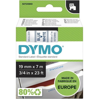 DYMO páska D1 19mm x 7m, modrá na bílé, 45804, S0720840