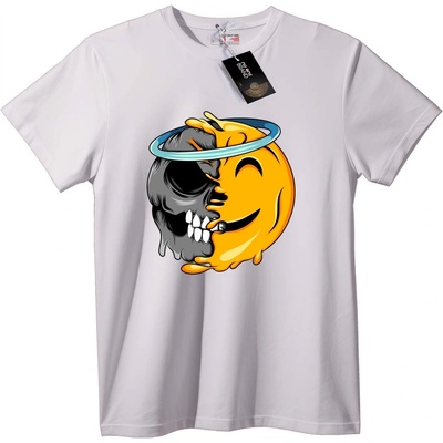 NOONEBRAND Тениска Skull & Усмивка Ореол - 2XL, Black