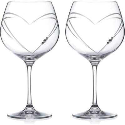 Swarovski Diamante pohár na gin Hearts s kryštálmi 2 x 640 ml