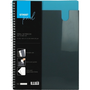 Eurocom Тетрадка SP Office, А4, спирала, PP, 80л, малки квадратчета, синя (32511-А-СИН)