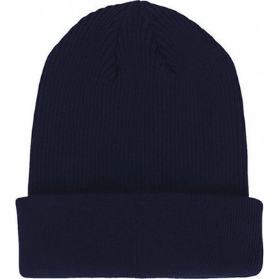 Fairtrade dvojitá ohrnovací čepice Neutral z organické bavlny modrá námořní