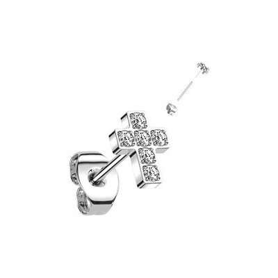 Šperky4U PUSH IN náušnice TITAN, 1 kus - TIT1198-C
