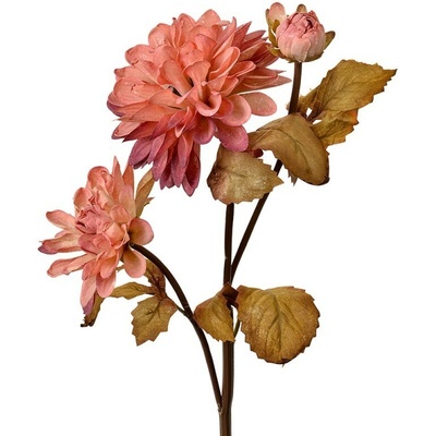 Dekorácia ružová umelá kvetina chryzantéma - 10*10*66 cm - Clayre & Eef