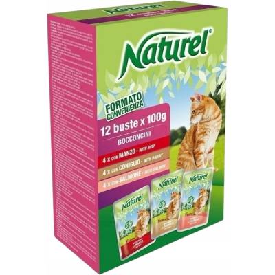 LIFE CAT BOX NATUREL Hovězí + Králík + Losos 12x100 g