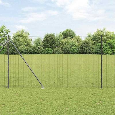 OMAXI Evropský plot se hroty 10 x 1,5 m Ocel potažená PVC Šedá 239860