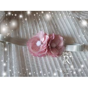 Radi handmade Лента за коса с розови цветя (022)