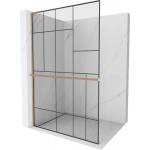 Mexen Kioto+ L Душ стена с рафт Walk-in 100 x 200 cm, черен модел, изчеткана мед - 800-100-123-65-78 (800-100-123-65-78)