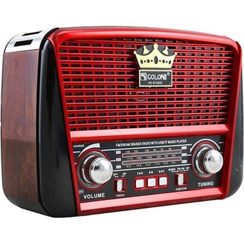 Golon Соларно ретро радио Golon RX-BT455S с Bluetooth и фенер