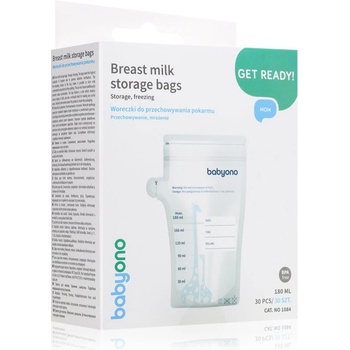 BabyOno Breast Milk Bag торбичка за съхранение на кърма 180 ml 30 бр