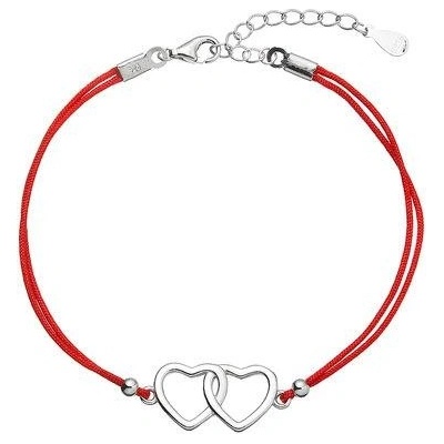 Pavona Kabbalah náramek se stříbrnými srdíčky 13050.3 red