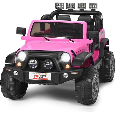Costway Двуместно електрическо детско превозно средство - Розово