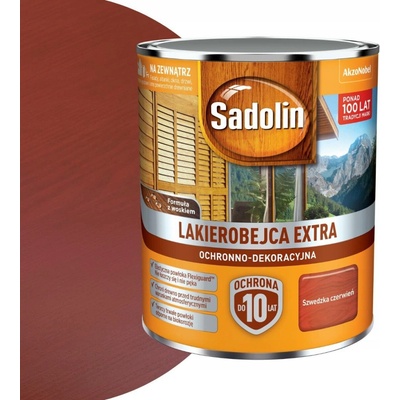 SADOLIN EXTRA 0,75L LAZUROWÝ LAK ŠVÉDSKÁ ČERVENÁ