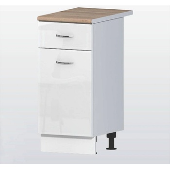 Голд - Аполо Долен кухненски шкаф с 1 чекмедже, 1 врата и рафт Алис b4 40 см бял гланц