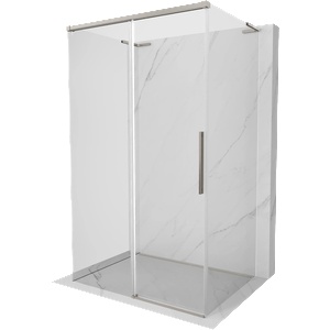 Mexen Rox-3S L 3-стенна разглобяема душ кабина 160 x 110 см, прозрачна, четкан никел - 8C2L-160-110-97-00-3S (8C2L-160-110-97-00-3S)