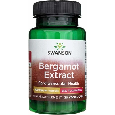 Swanson Bergamot Extract with BERGAVIT 500 mg 30 rostlinných kapslí