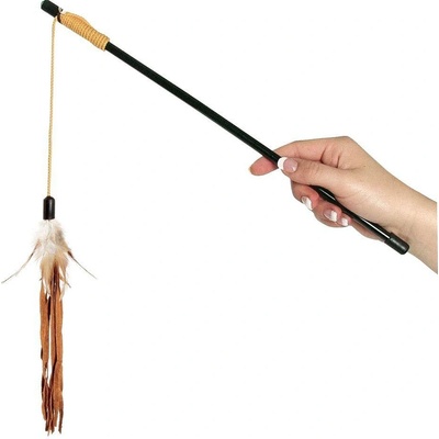 Karlie Hračka škádlítko pro kočky s peřím a kůží 50cm