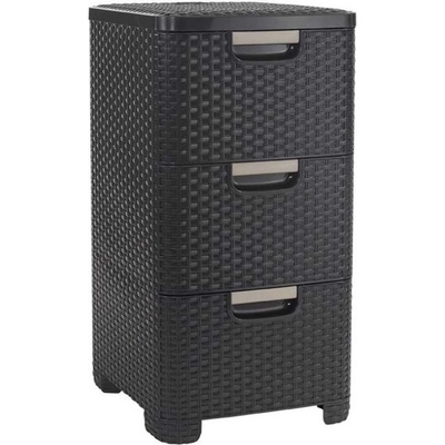 CURVER Zásuvka 3x 14l RATTAN Style - hnedá