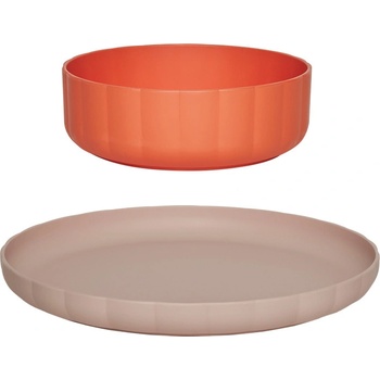 OYOY Pullo детски комплект съдове, розов и червен, 2 ел (M107568)